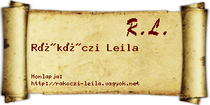 Rákóczi Leila névjegykártya