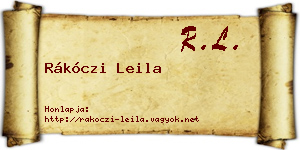 Rákóczi Leila névjegykártya